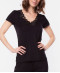 T shirt manches courtes col en V Antigel de Lise Charmel Simply Perfect noir ENA9106 NO face