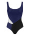 Maillot de bain 1 pièce gainant sans armatures noir blanc bleu marine Charmline Swimwear sculptant CH 1992 854 543 10
