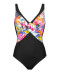 Maillot de bain 1 pièce gainant sans armatures Summer Art black multicolor Charmline Swimwear sculptant CH 1712 949 640 2