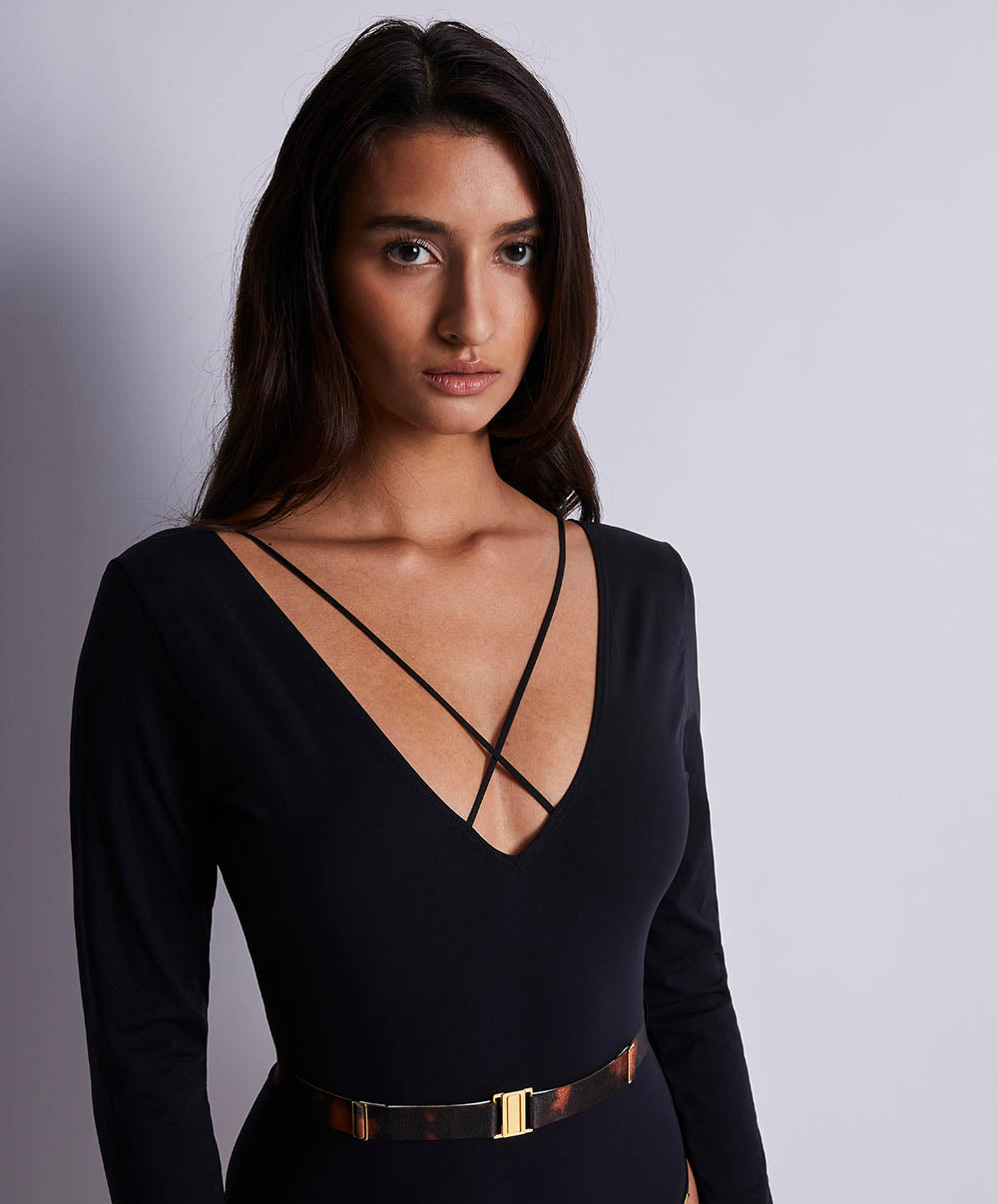 Body manches longues Hot motion Noir Aubade 2H86-1-NO