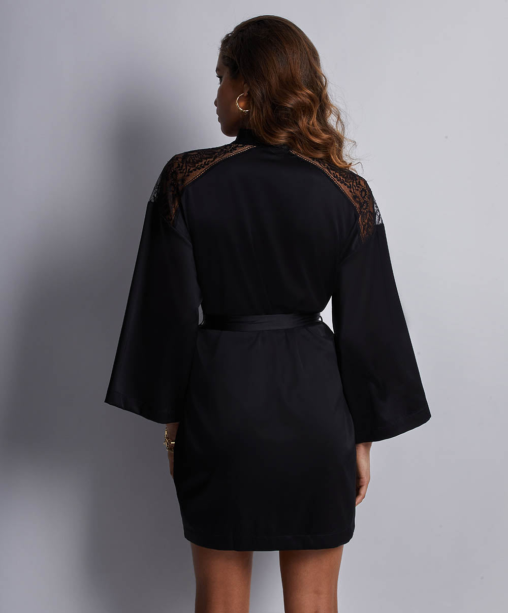 Kimono soie Midnight whisper Noir Aubade 2S65-NOIR