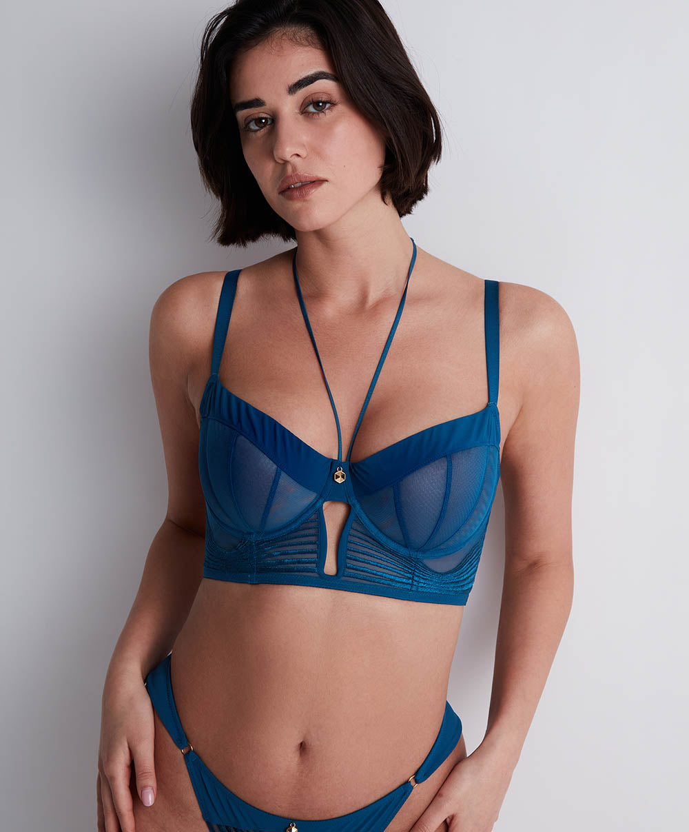 Soutien-gorge bustier Sumptuous waves X Cindy Bruna Imperial blue Aubade 3C36-IMBL