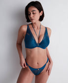 Soutien-gorge foulard plongeant Sumptuous waves X Cindy Bruna Imperial blue Aubade 3CN81-IMBL