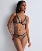 Soutien-gorge triangle ultra plongeant Voodoo kiss Millenium black Aubade 3DN12-MIBL
