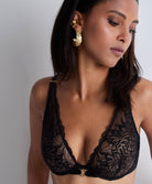 Soutien-gorge triangle ultra plongeant The night before Black bird Aubade 3IF12-BLAB