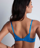 Soutien-gorge emboîtant foulard Aubade Love Soul 4AN13 en dentelle florale azur, lingerie élégante et confortable