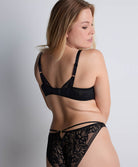 Soutien-gorge emboîtant foulard Aubade Love Soul 4AN13 en dentelle florale noire, lingerie élégante et confortable