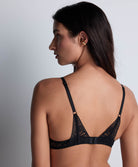Soutien-gorge plunge foulard Aubade Love Soul 4AN81 en dentelle florale noire – lingerie élégante et sensuelle