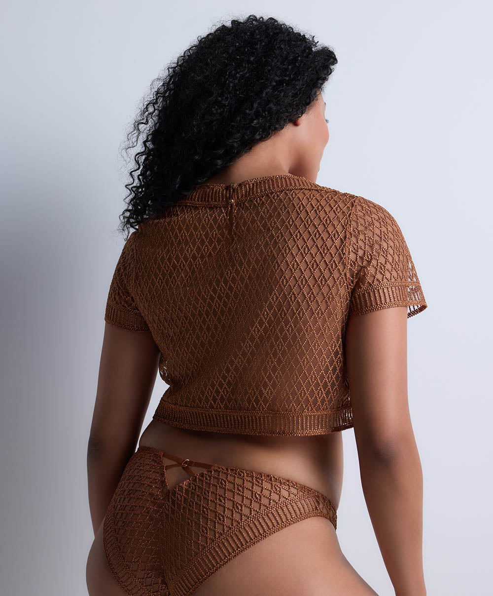 Top prêt à porter col bateau Stardust dream Amber gold Aubade 4D48-AMBG