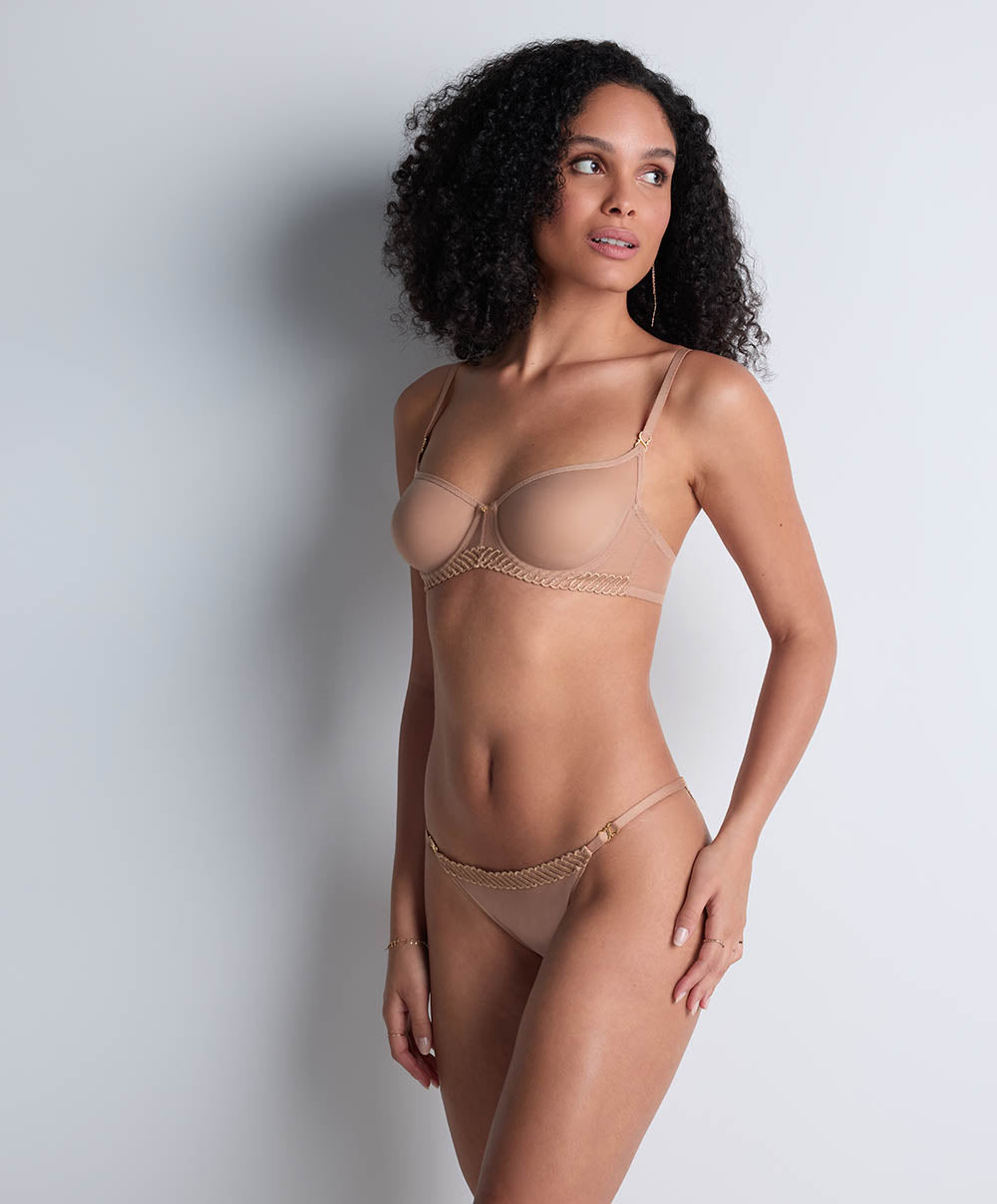 Culotte mini-cœur Sheer emotion Sand Aubade 4M20-SANN