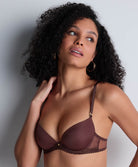 Soutien-gorge coque plongeant Sheer emotion Sepia Aubade 4MN08-SEPA