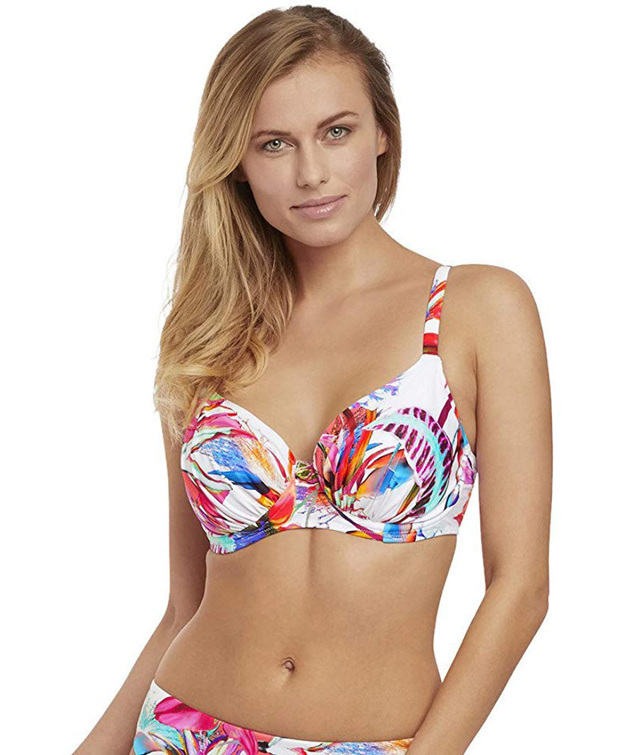 Maillot de bain plissé couvrant avec armatures Fantasie swim Paradise Bay Multicolore FS6474-MUI face