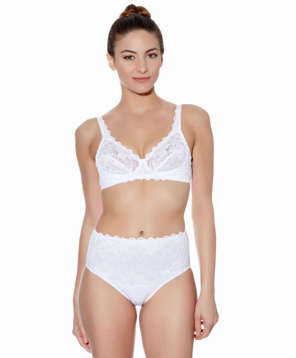 Soutien-gorge sans armatures Wacoal Eglantine blanc WEBFA162-WHE face