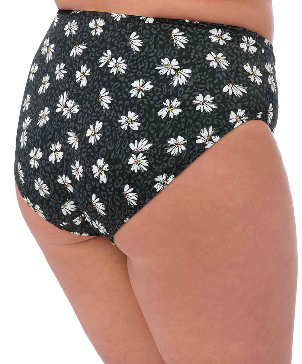 Bas de maillot grande taille couvrant Elomi swim Plain sailing Black daisy ES7275-BDY