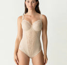 Body galbant à bonnets emboitants dentelle PrimaDonna Madison café latte 0462120-CAL
