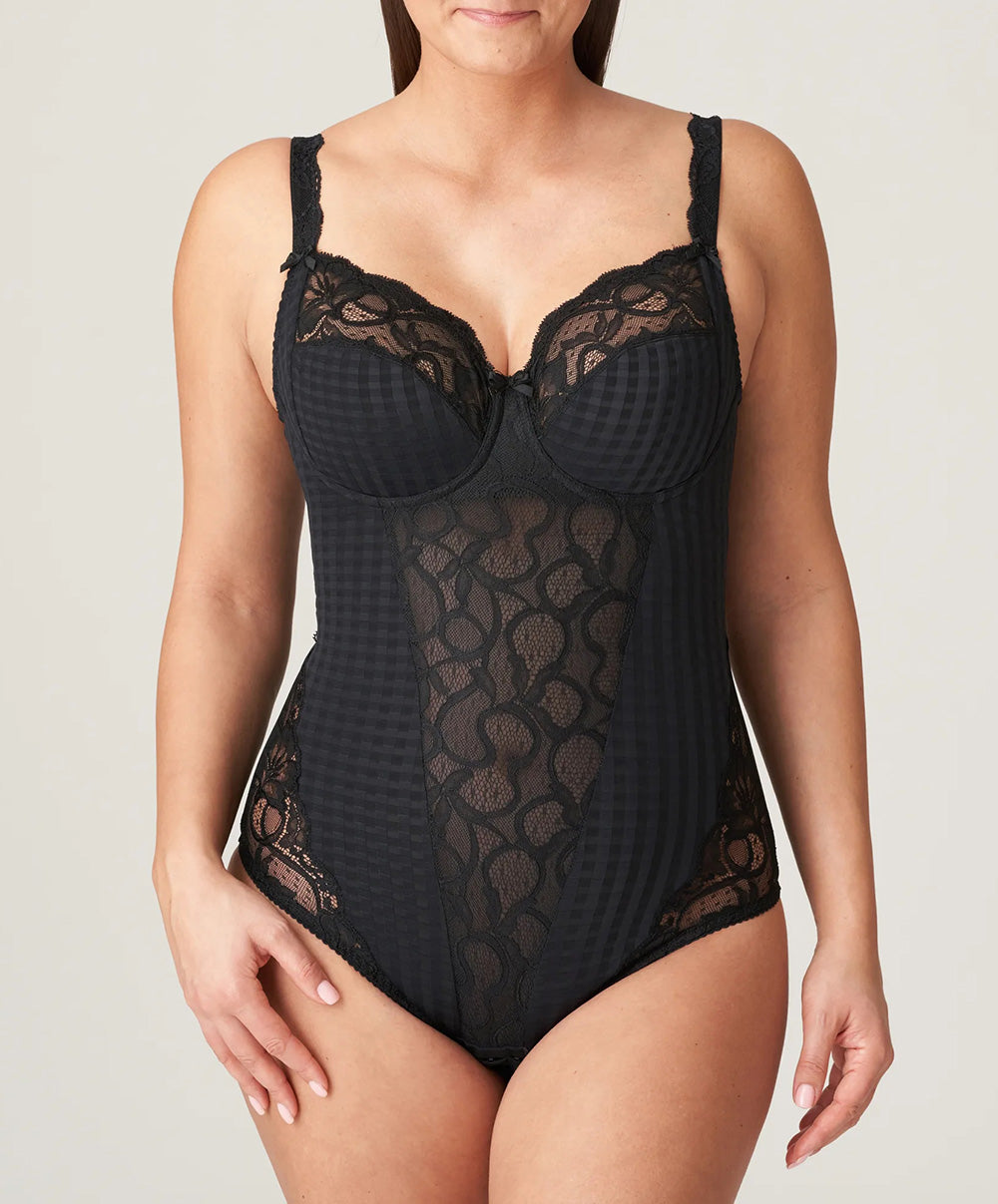 Body galbant à bonnets emboitants dentelle PrimaDonna Madison noir 0462120-ZWA