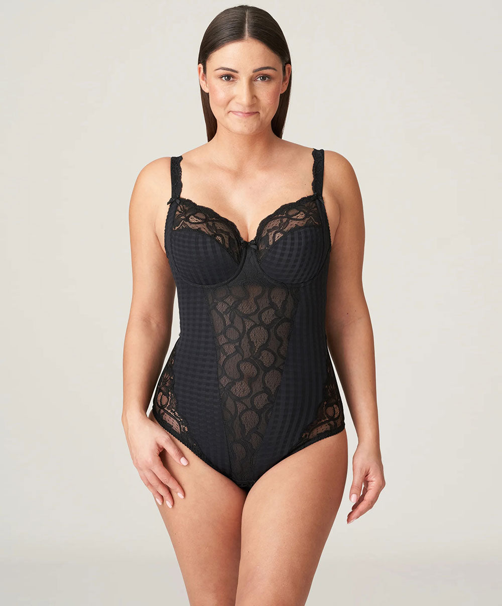 Body galbant à bonnets emboitants dentelle PrimaDonna Madison noir 0462120-ZWA