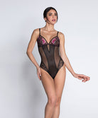 Body sexy prêt-à-porter Lise Charmel Floraison Passion safran rose ALH5286-SR