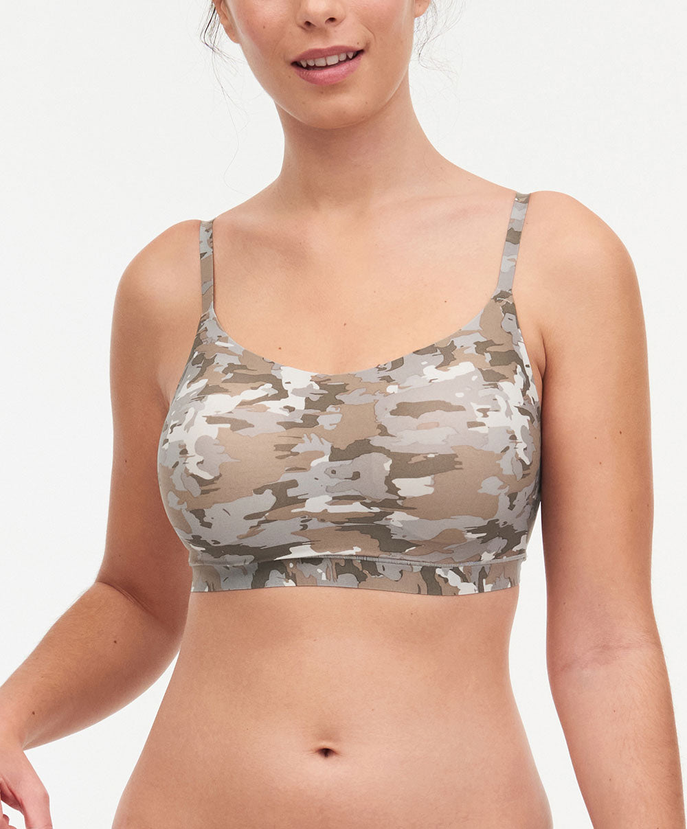 Bralette camouflage à coques bretelles réglables Chantelle Soft Stretch  camouflage C11D20-0AC
