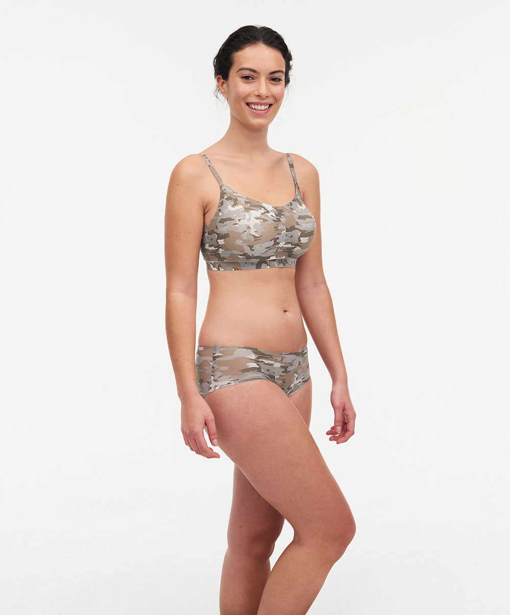 Bralette camouflage à coques bretelles réglables Chantelle Soft Stretch  camouflage C11D20-0AC