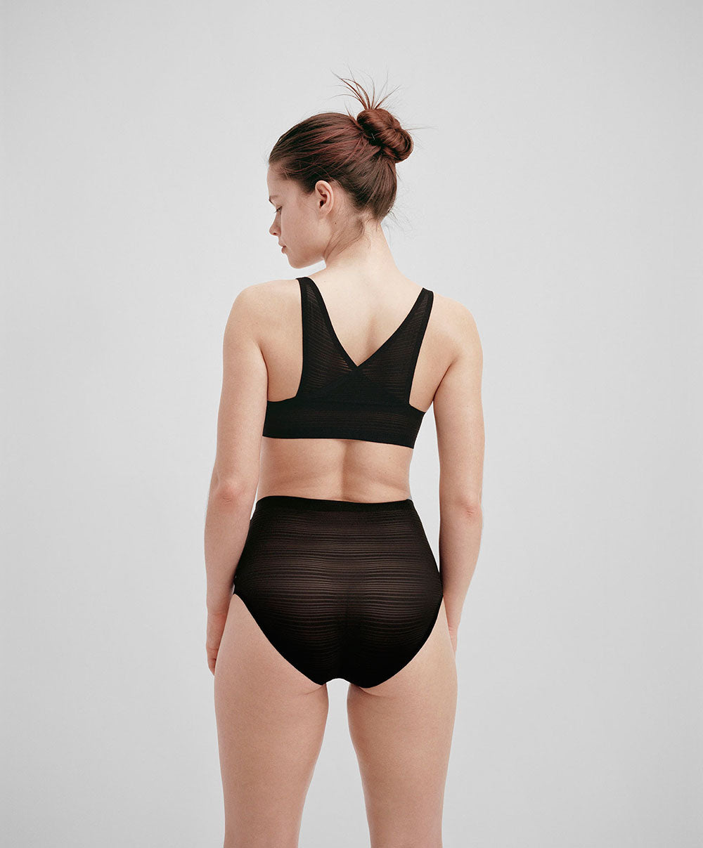 Bralette à coques Chantelle Soft Stretch Stripes noir C20D10-011