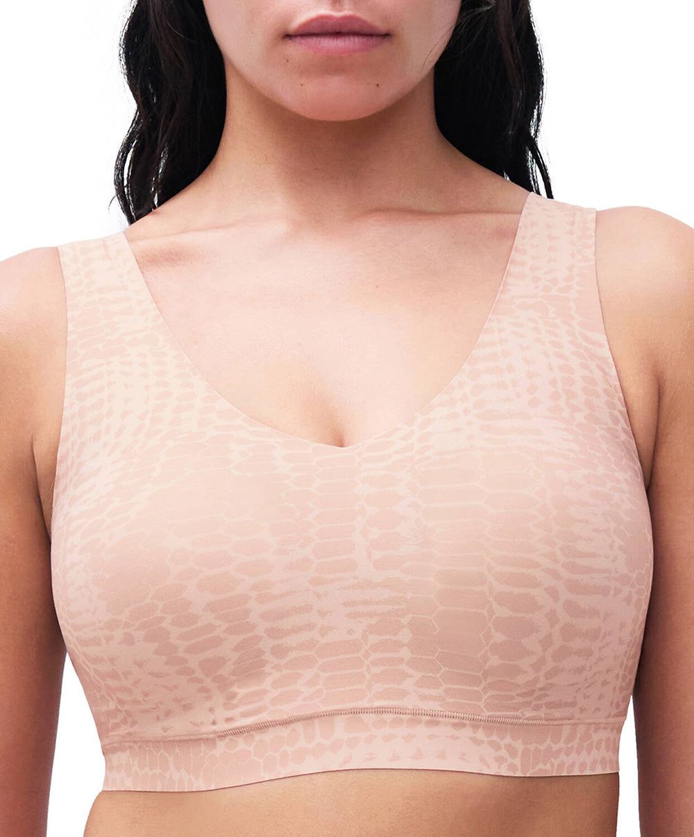 Brassière crop top à coques Chantelle Softstretch imprimé sepent clair C11D10-A20 1