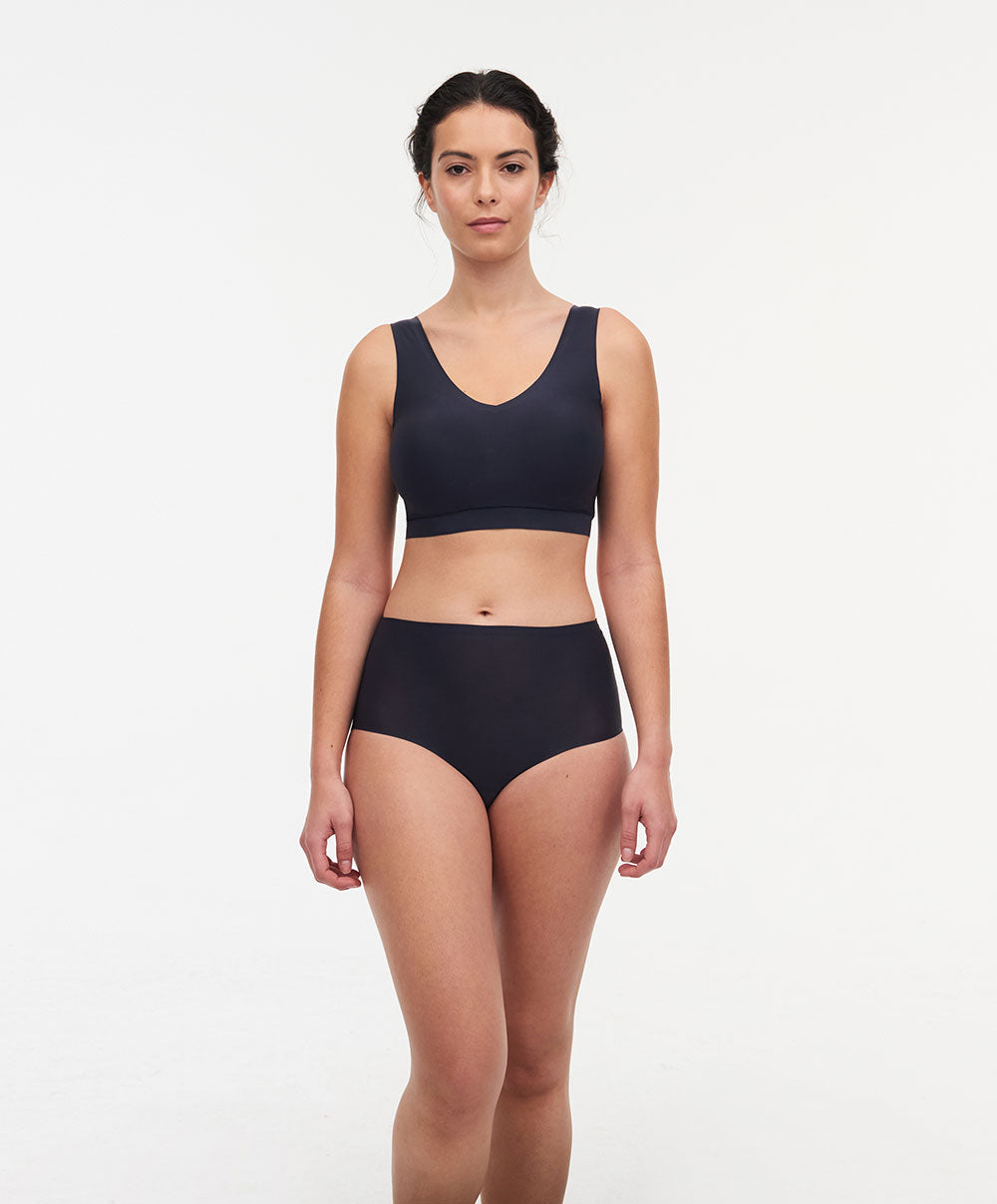 Brassière paddée col V Chantelle Soft Stretch gris profond C16A10-0SE