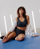 Brassière paddée col V Chantelle Soft Stretch gris profond C16A10-0SE