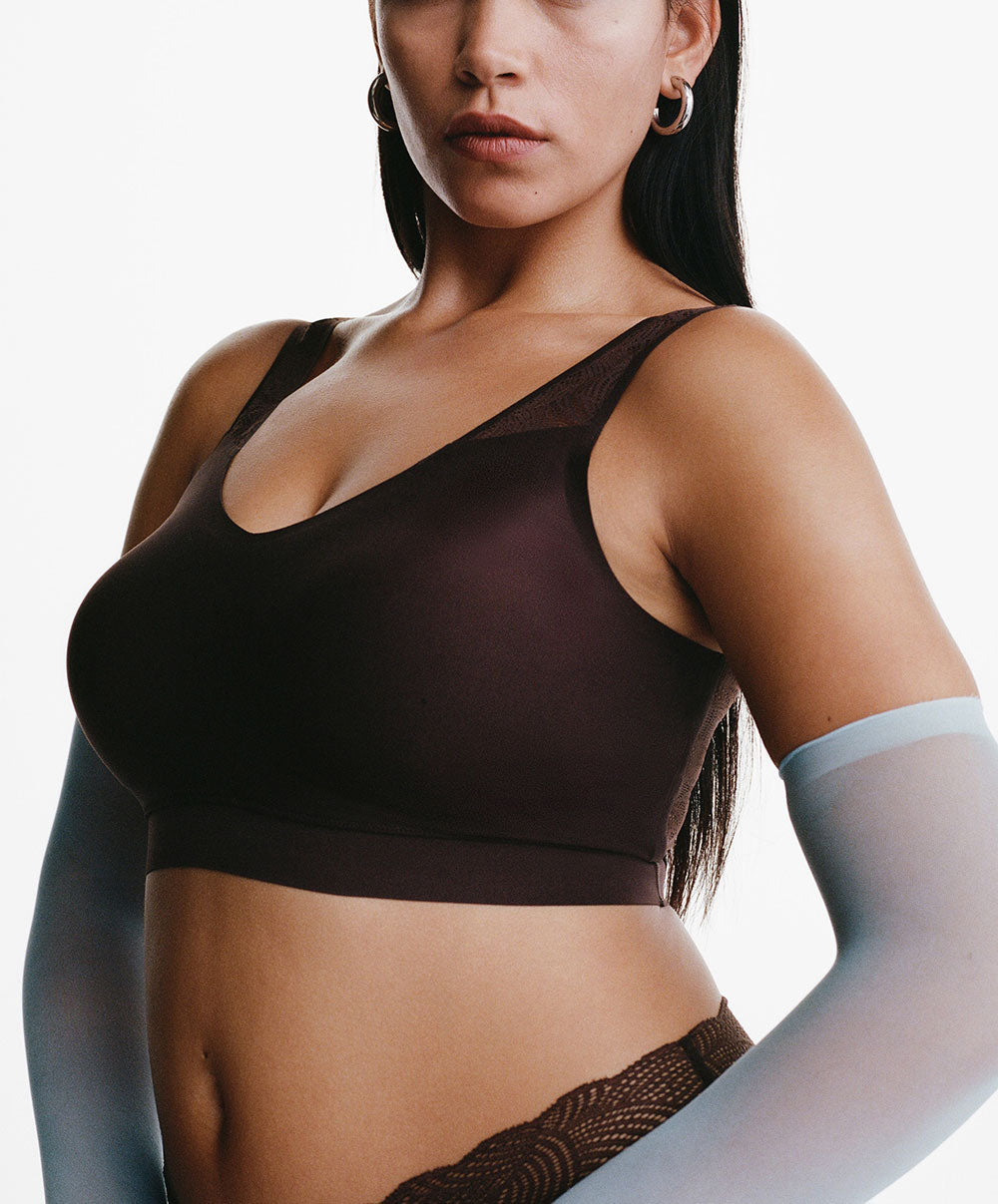 Brassière paddée dentelle Chantelle Soft Stretch brun C11G10-0JL