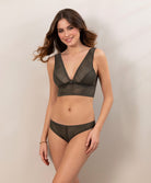 Brassière séduction bralette Antigel de Lise Charmel Tressage Graphic éclat aventure kaki ELC6237-EA