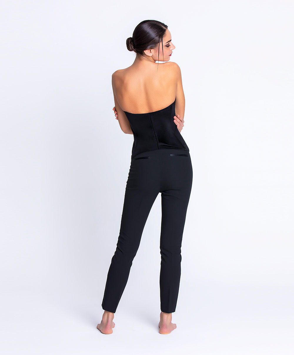 Bustier en satin de soie Lise Charmel Fleurs Étoiles éclat étoile (noir et multicolore) ACH4496-EE
