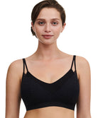 Brassière dentelle à coques sans armatures Chantelle Softstretch Noir C11GQ9-011 1
