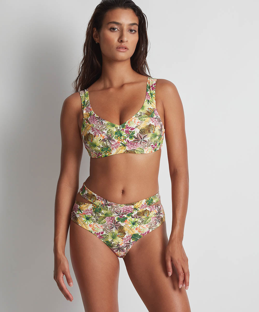 Bas de maillot culotte haute Exotic fever Tropical light Aubade Bain LK24-TROI