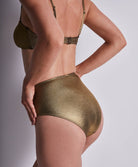 Bas de maillot culotte haute Sunlight glow Antique gold Aubade Bain 2U24-ANTI