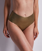 Bas de maillot culotte haute Sunlight glow Antique gold Aubade Bain 2U24-ANTI