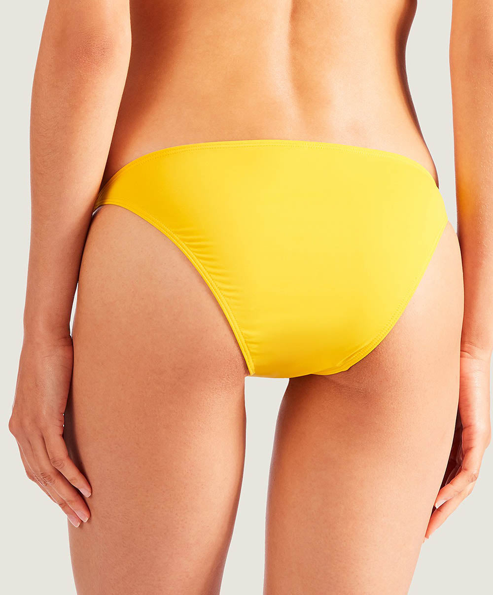 Culotte de maillot de bain échancrée mini-cœur Aubade Bain Douceur de rêve jaune doré PS20-1-JADO