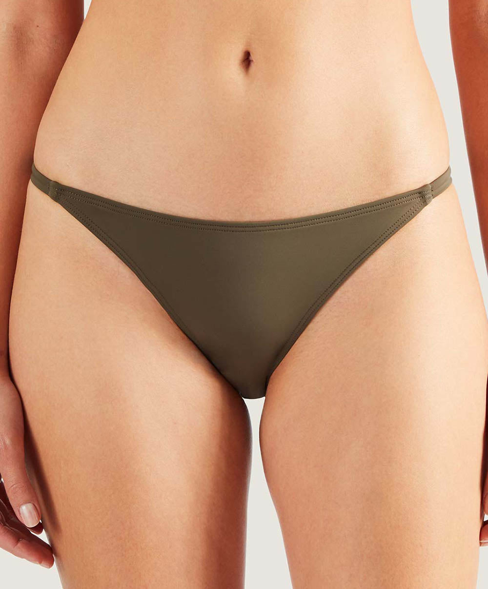 Culotte de maillot de bain échancrée mini-cœur Aubade Bain Douceur de rêve kaki PS20-1-KHAK