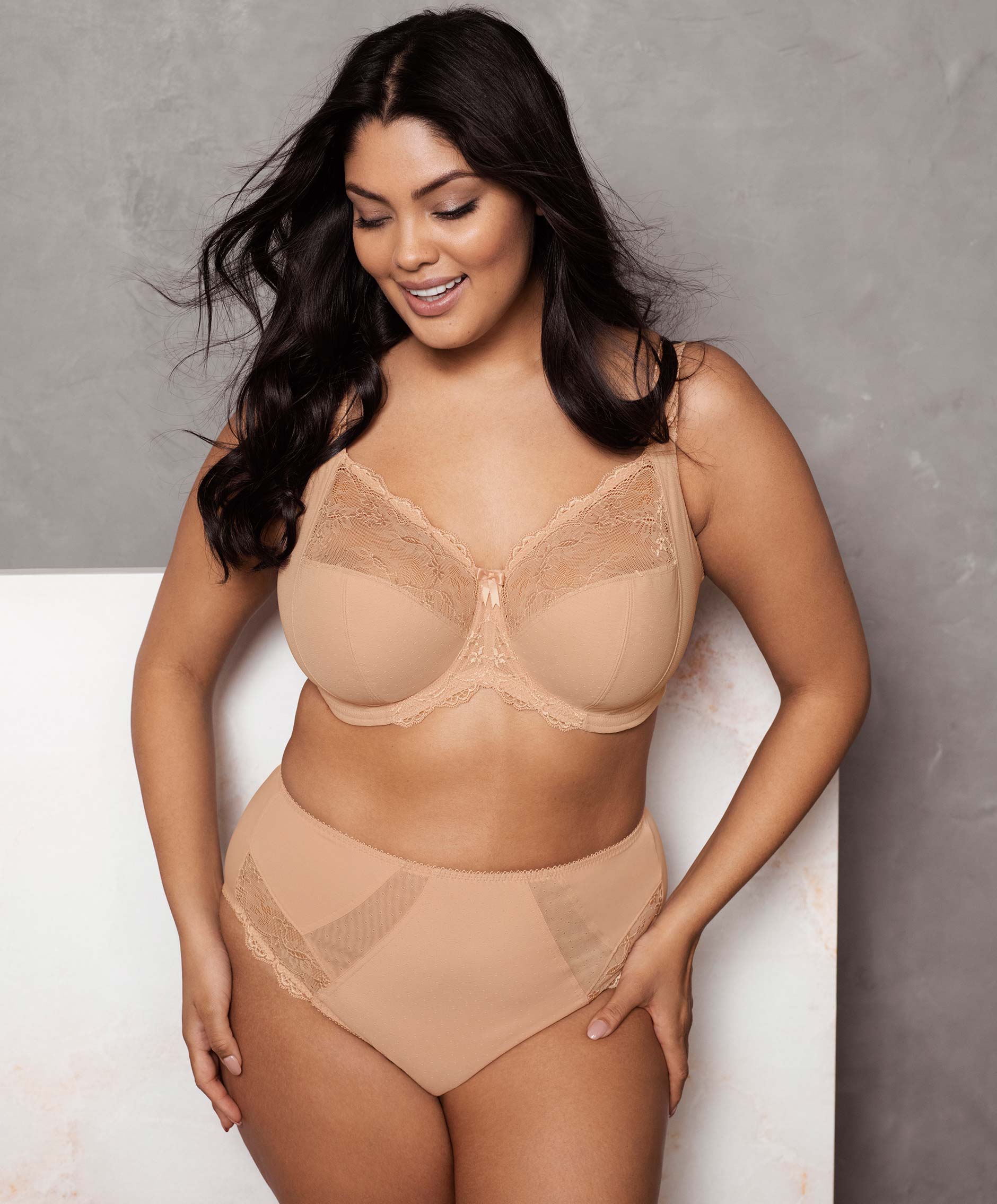 Culotte grande taille échancrée Elomi Meredith Sahara EL4445-SAH face