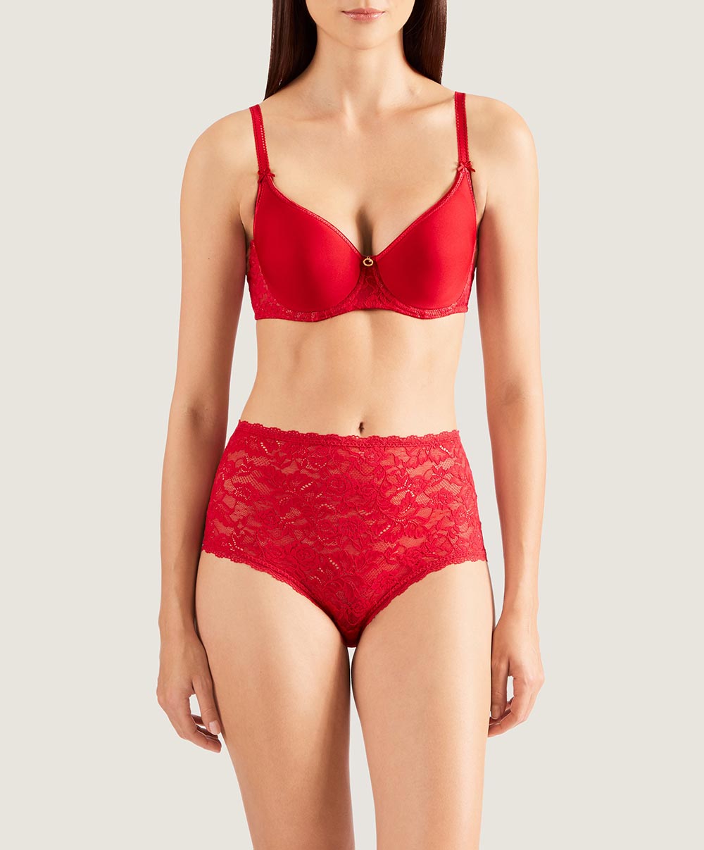 Culotte haute rouge Rosessence rouge gala Aubade HK24-GALA