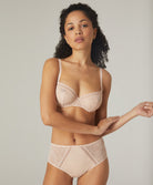 Culotte haute dentelle Simone Pérèle Comète sable rosé 12S770-772