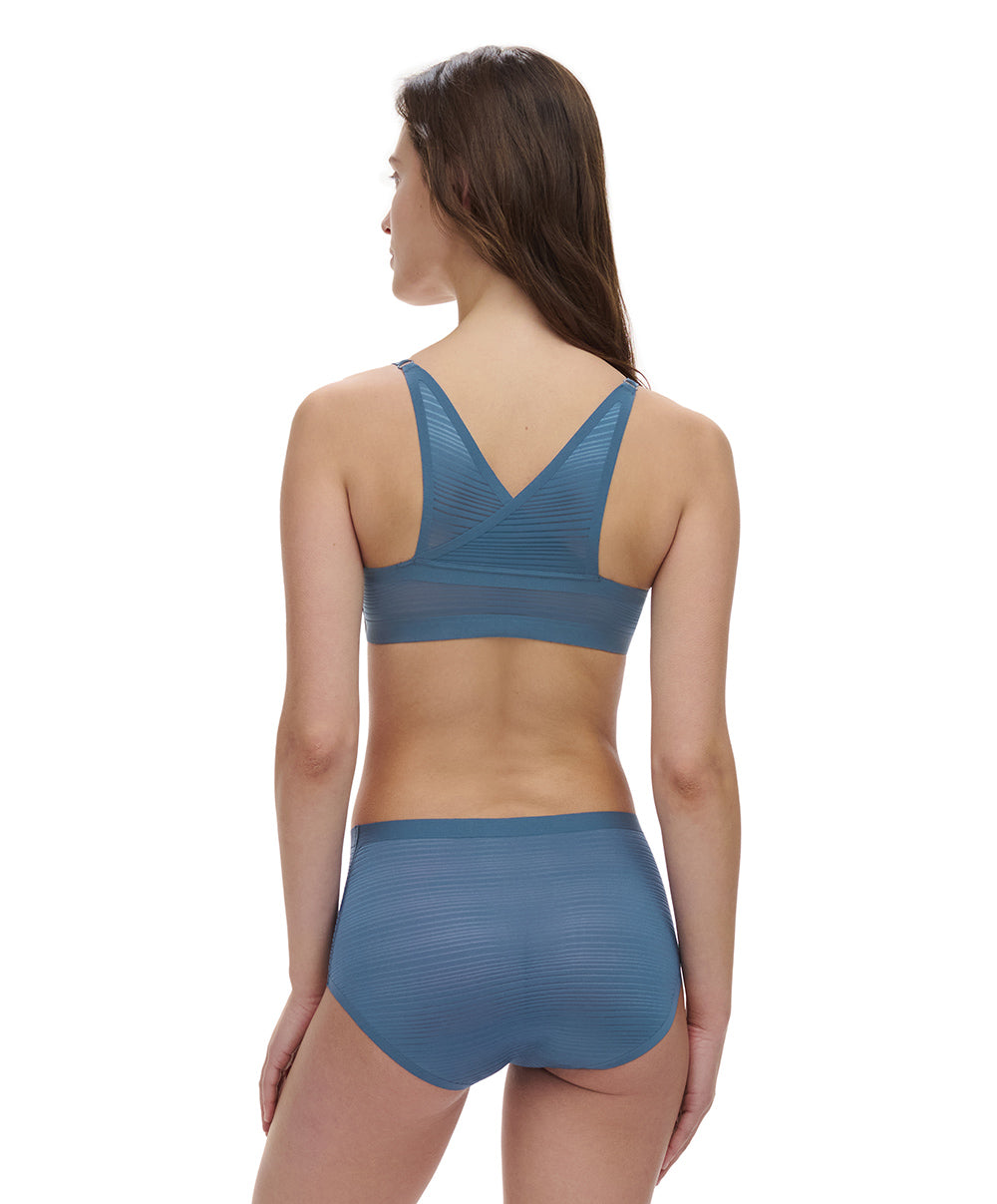 Culotte haute bleue denim Chantelle Soft Stretch Stripes bleu jeans C20D70-00C