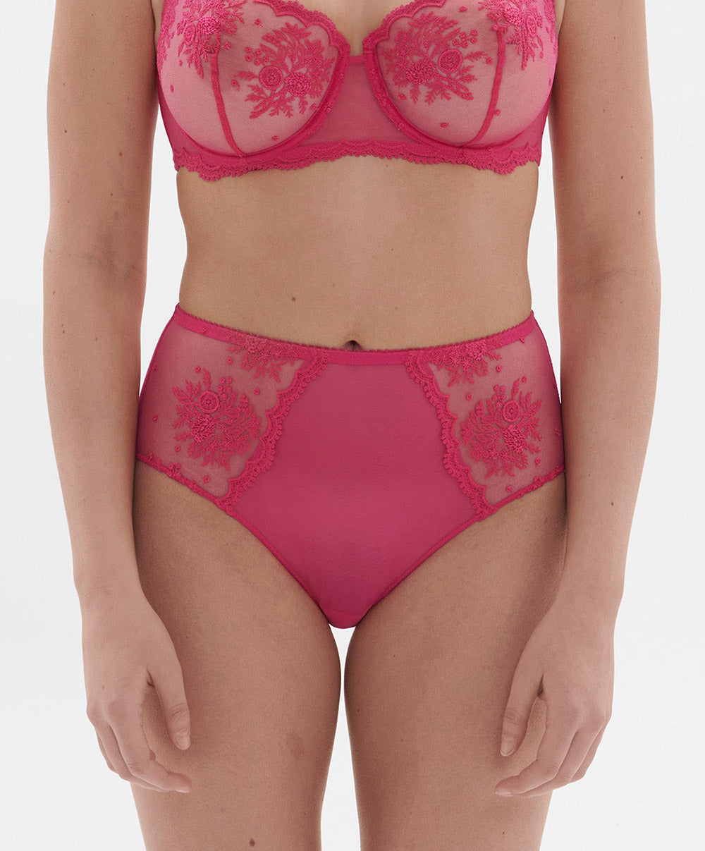 Culotte taille haute Simone Pérèle Intrigue rose disco 1E2770-346