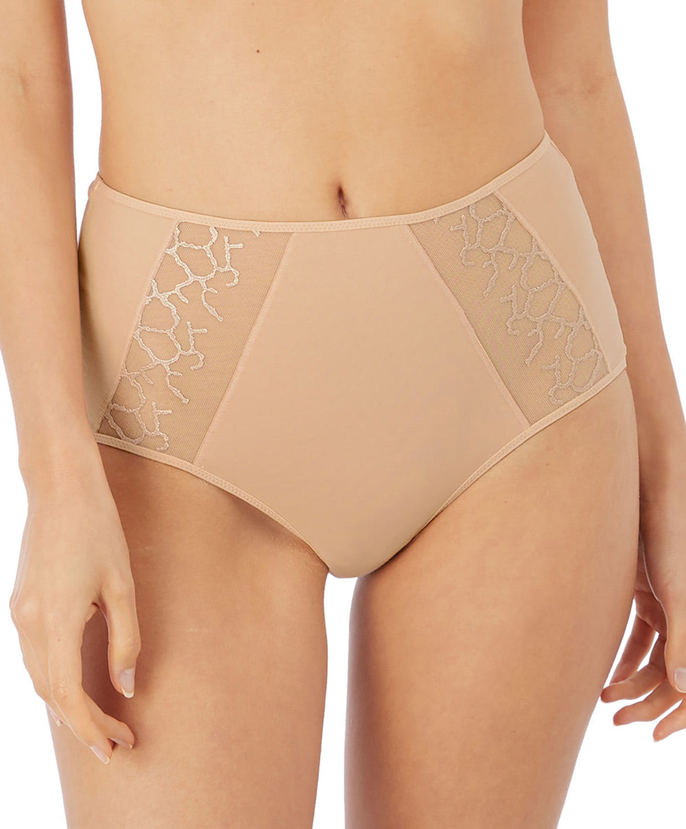 Culotte taille haute coton Wacoal Lisse frappe nude WE145008-FRP