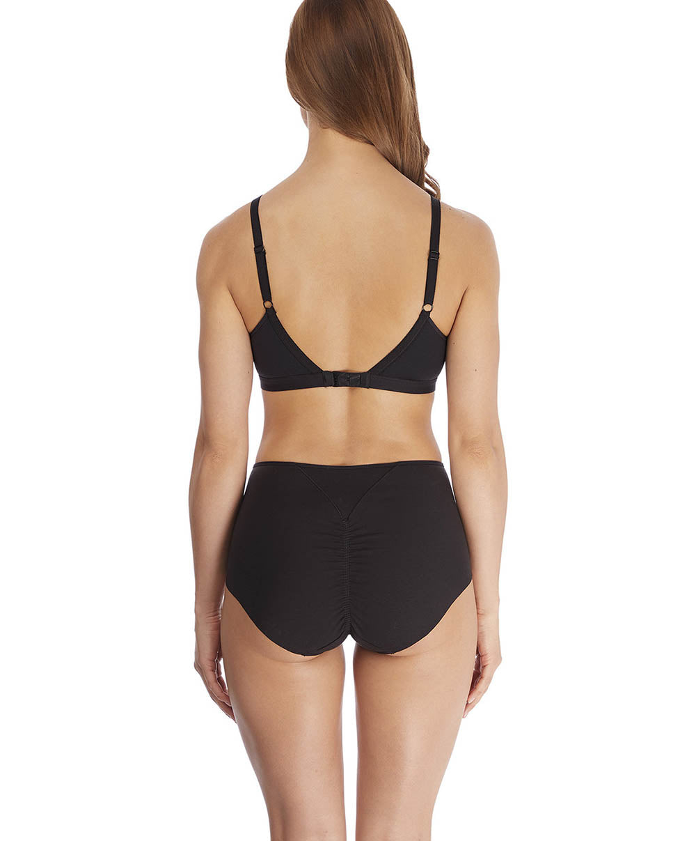 Culotte taille haute coton Wacoal Lisse noir WE145008-BLK