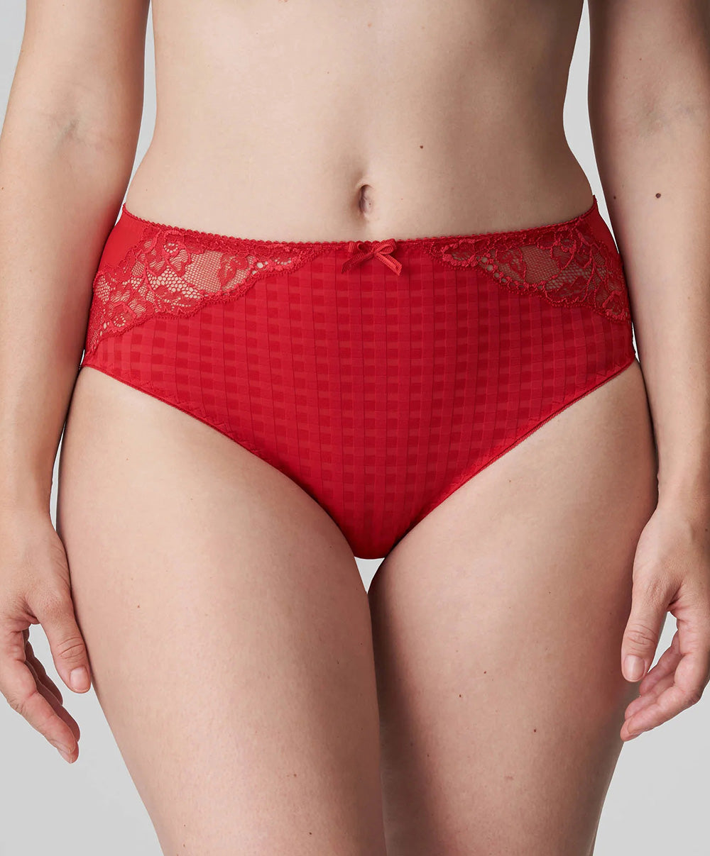 Culotte taille haute dentelle PrimaDonna Madison rouge scarlet 0562126-SCA