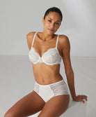 Culotte taille haute en dentelle Simone Pérèle Karma naturel 12V770-030