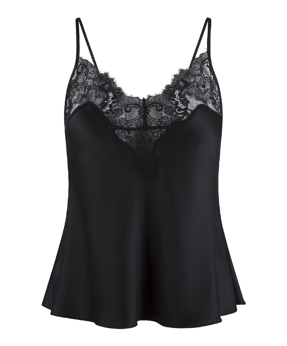 Débardeur sexy satiné noir Lingadore Lingadore loungewear 7507P-02-NOIR