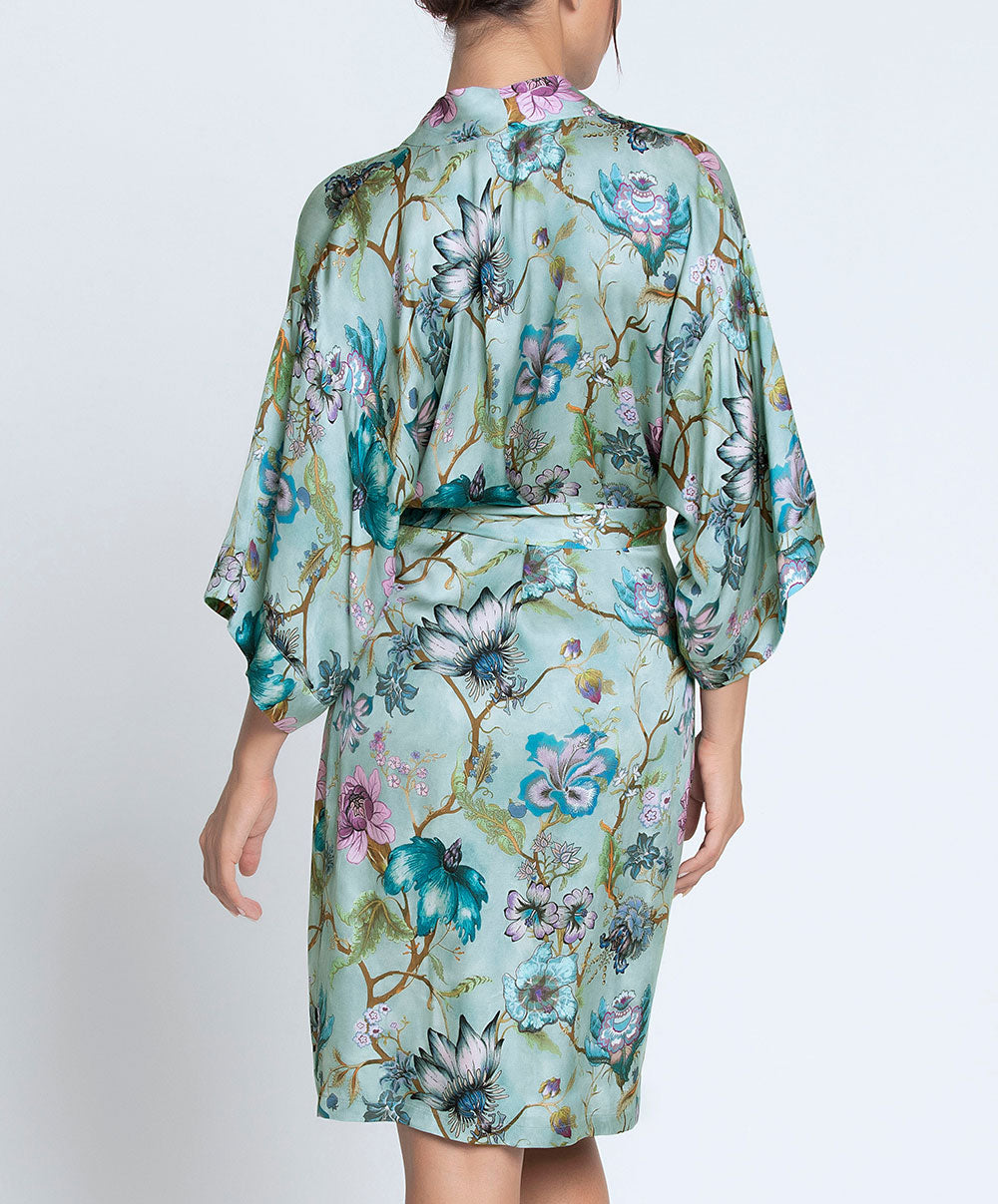 Deshabille en satin de viscose Reve en fleurs opale Lise Charmel ALJ2043 RO 2