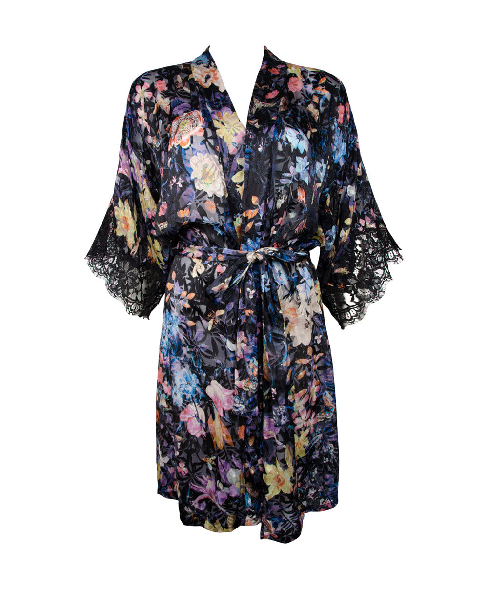 Déshabillé en soie et viscose Lise Charmel Flora Aura pastel ALH2019-AP