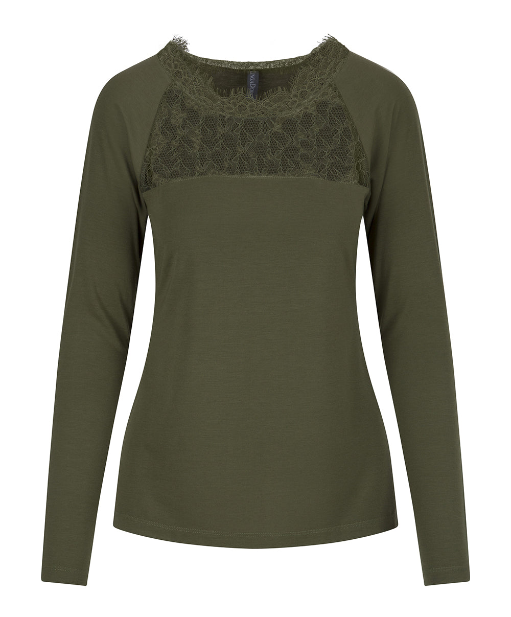 Ensemble pyjama "avocado" inserts en dentelle Lingadore nightwear Lingadore 6314-136-AVOC